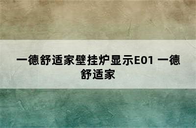 一德舒适家壁挂炉显示E01 一德舒适家